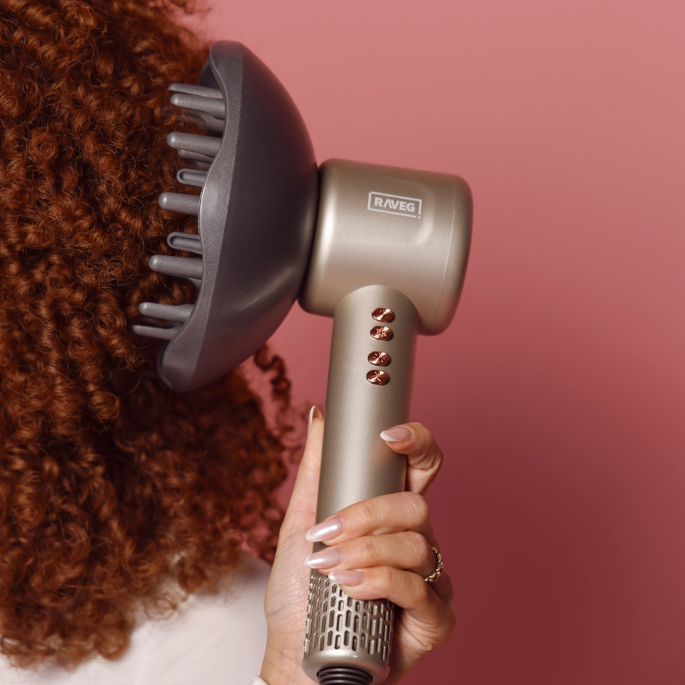 RAVEG GOLD – WAREHOUSE CLEARANCE: Create salon-worthy curls with a FREE XXL diffuser included with your hair dryer